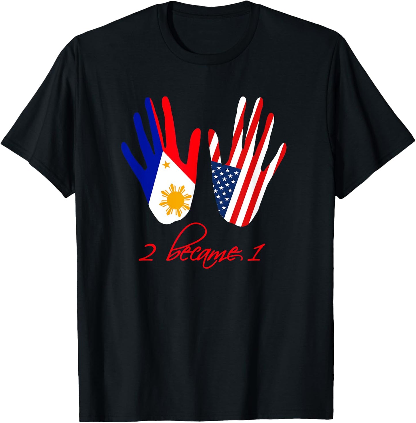 USA Philippines Flag T shirt American America Filipino Gift T-Shirt - T-Shirt | Black