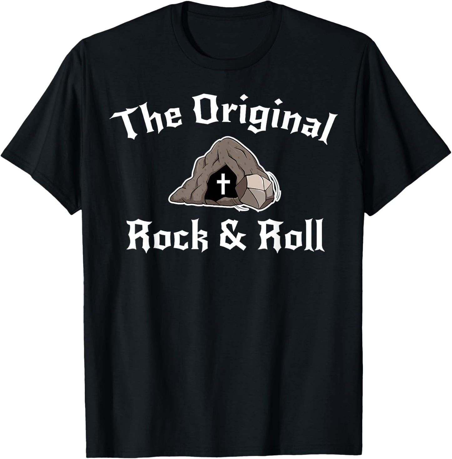 Rock And Roll Funny Easter Tomb Christian Original T-Shirt - T-Shirt | Black