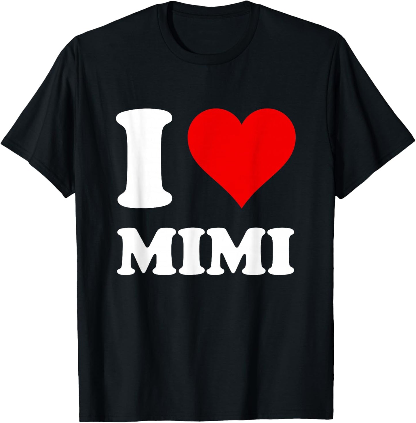 Red Heart I Love Mimi T-Shirt - T-Shirt | Black