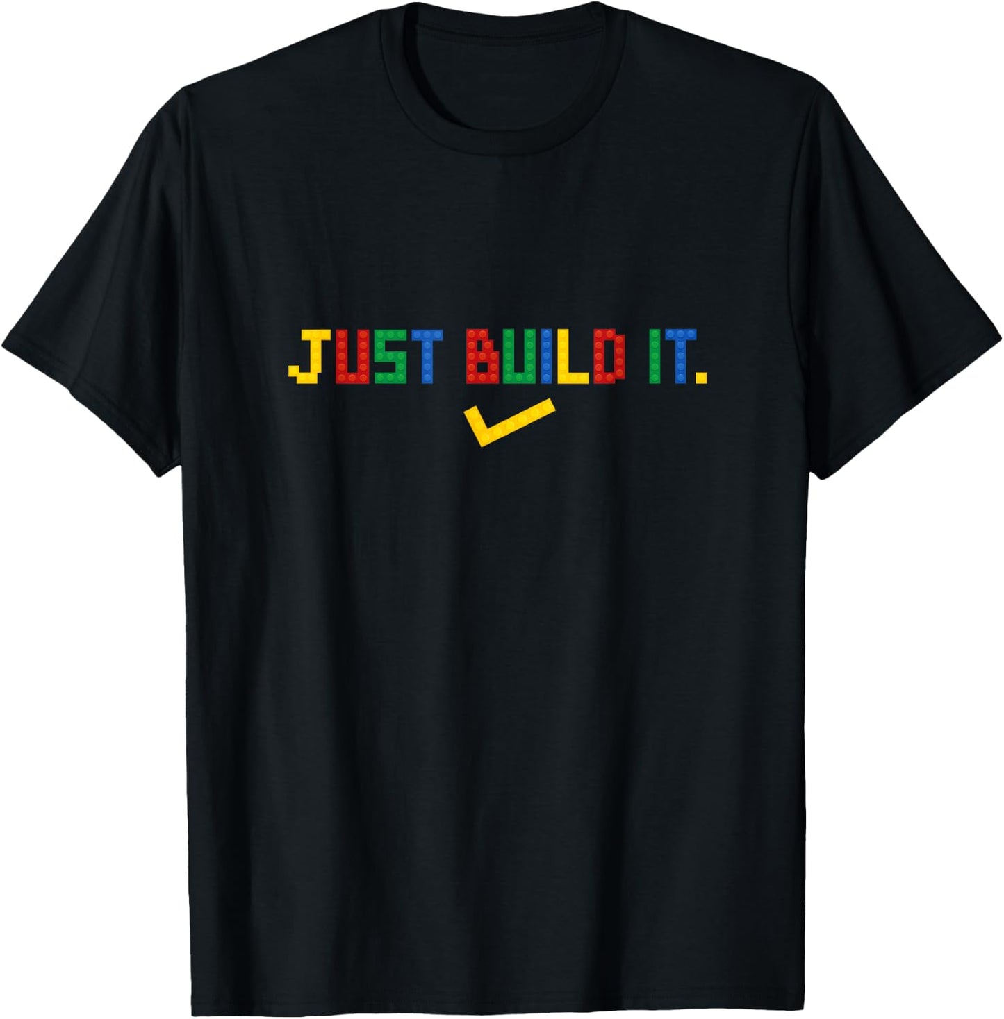 Just Build It Master Builder Building Block Boys Girls Small T-Shirt - T-Shirt | Black