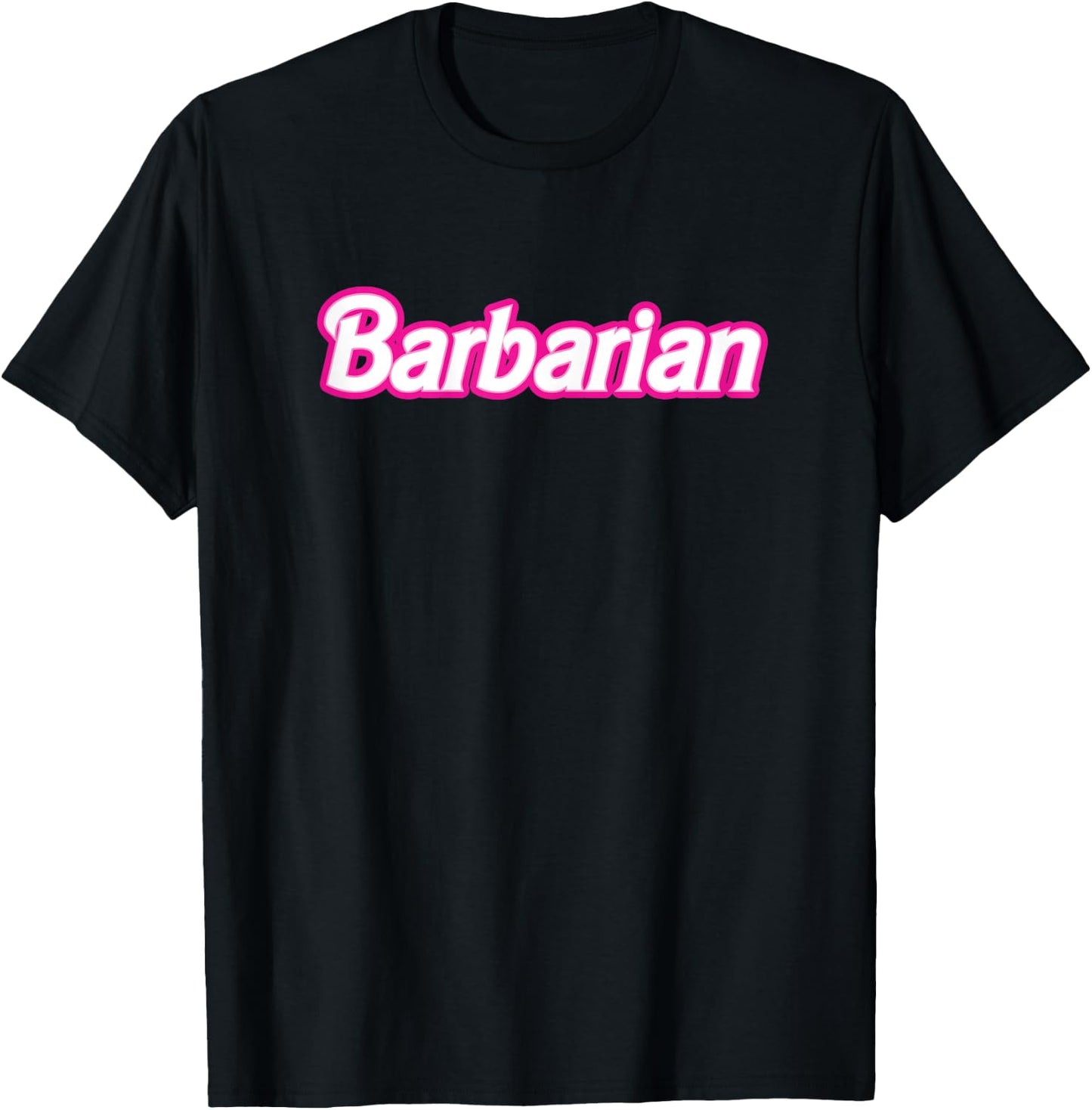 Love The Pink Barbarian Pink Retro T-Shirt - T-Shirt | Black