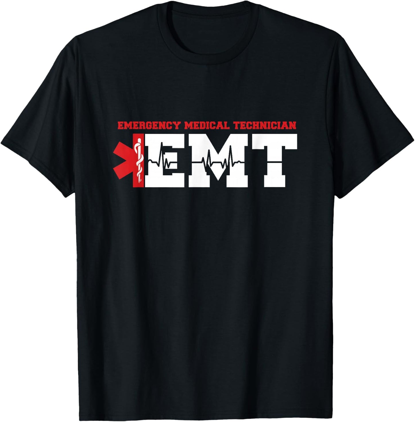 Emergency Service Heartbeat Paramedic Medicine Gift T-Shirt - T-Shirt | Black