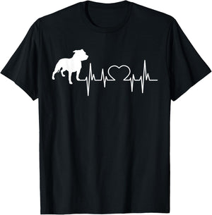 American Pitbull Terrier APBT Heartbeat T-Shirt - T-Shirt | Black