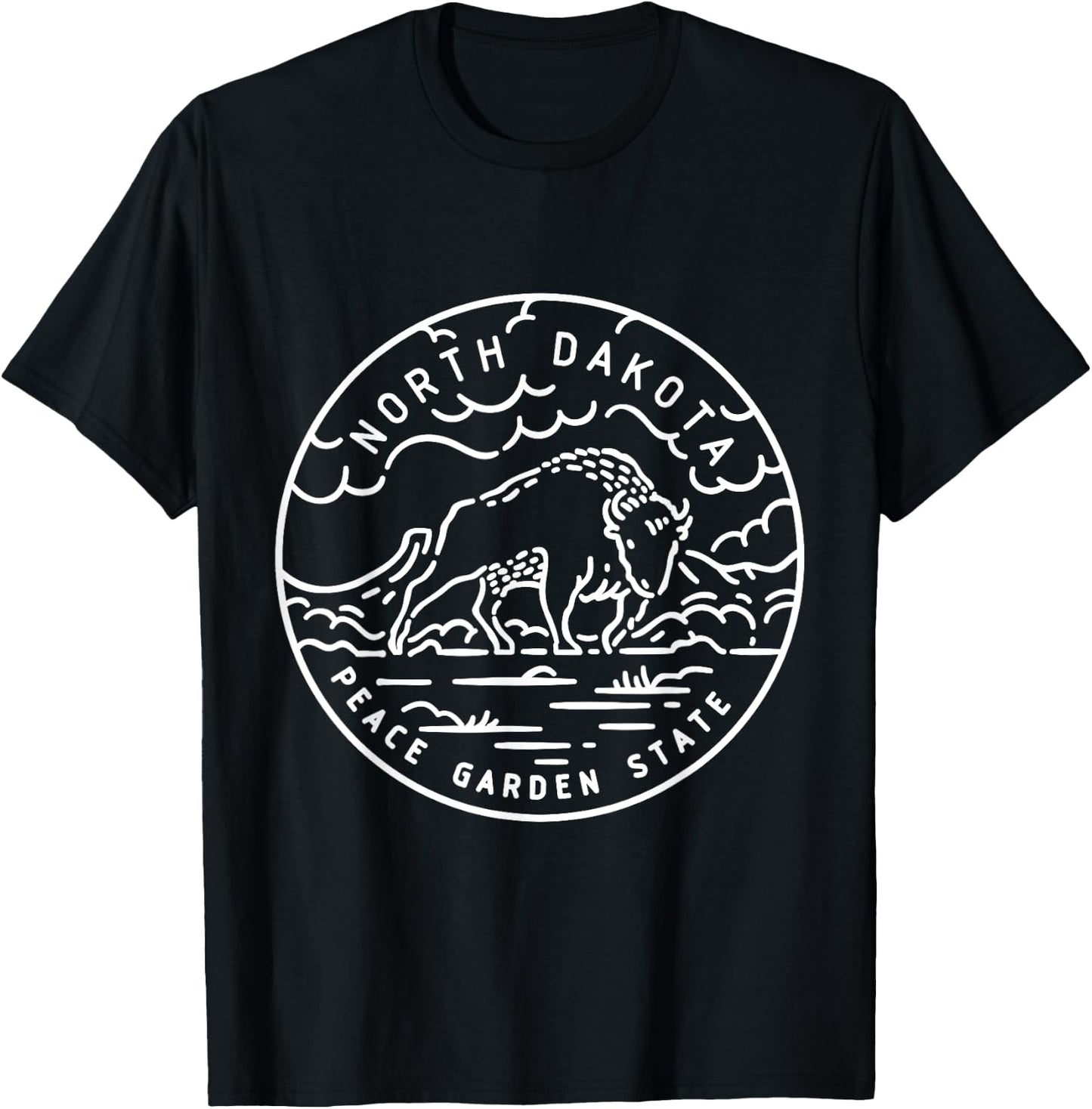 North Dakota 1889 State of North Dakota T-Shirt - T-Shirt | Black