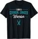 Cervical Cancer Warrior Teal White Squamous Cell Carcinomas T-Shirt - T-Shirt | Black