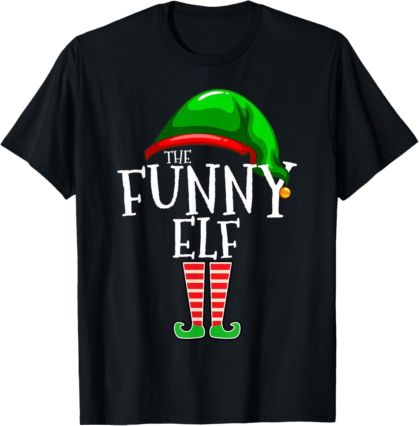 The Funny Elf Group Matching Family Christmas T-Shirt - T-Shirt | Black
