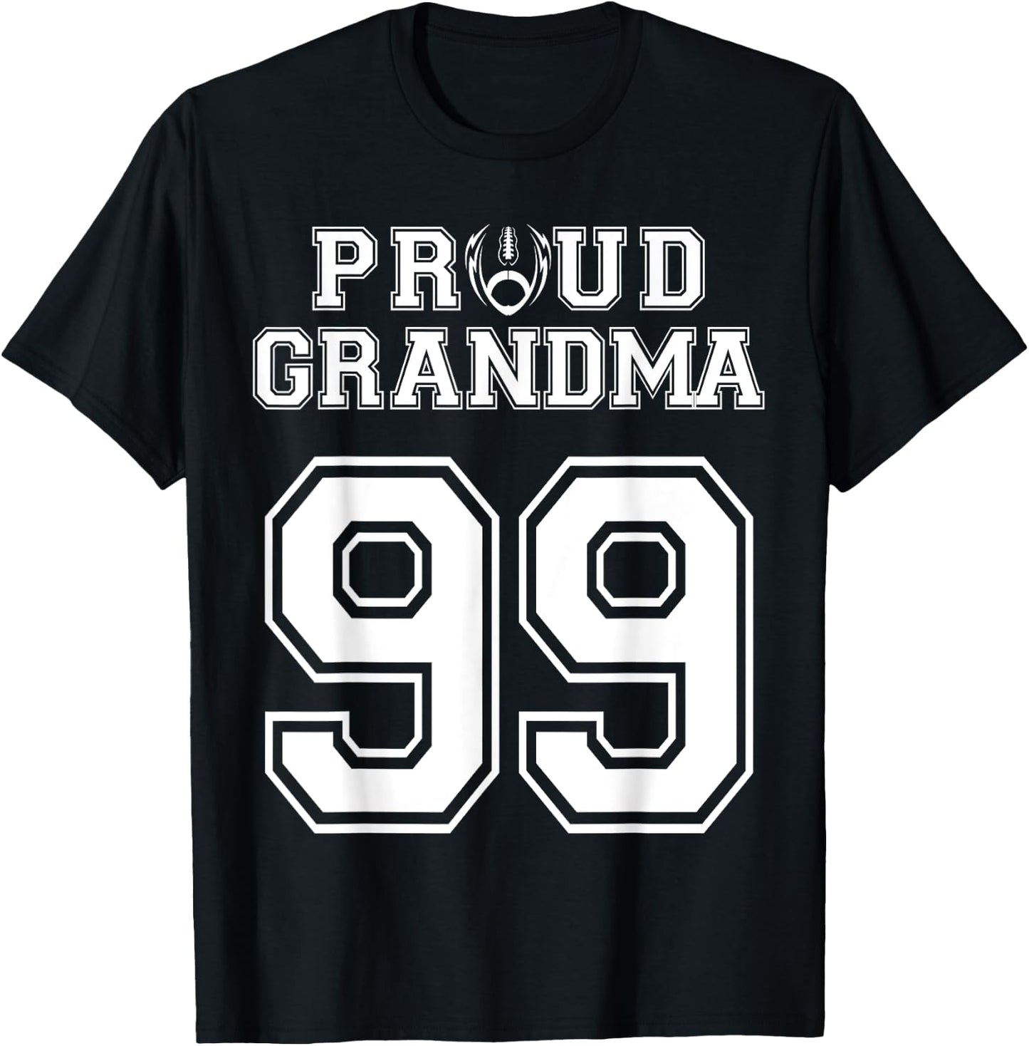 Custom Proud Football Grandma Number 99 Personalized Women T-Shirt - T-Shirt | Black