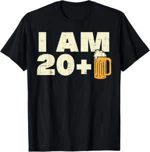 20 Plus Beer Funny 21 Years Old 21st Birthday Gift Him Men T-Shirt - T-Shirt | Black
