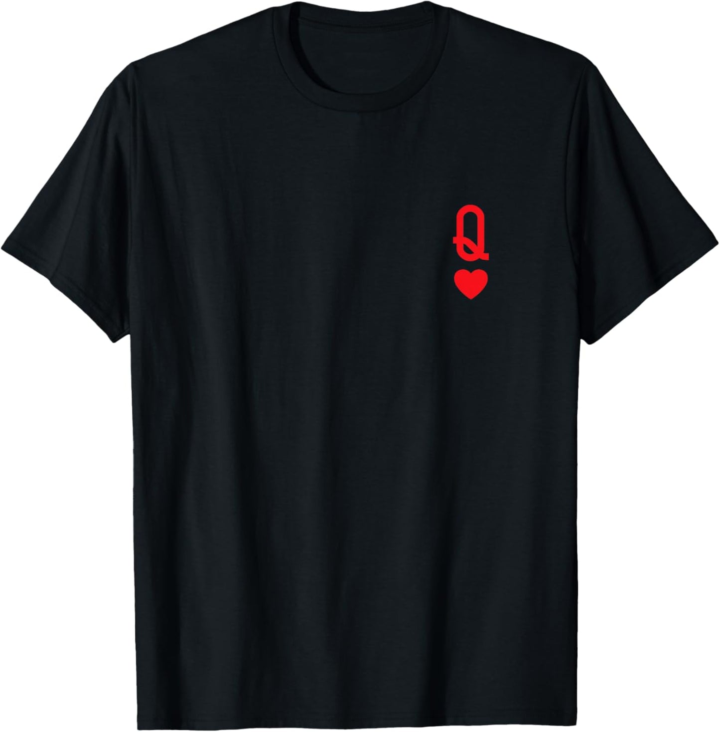 Queen of Hearts Matching Couple Saint Valentine's Day T-Shirt - T-Shirt | Black