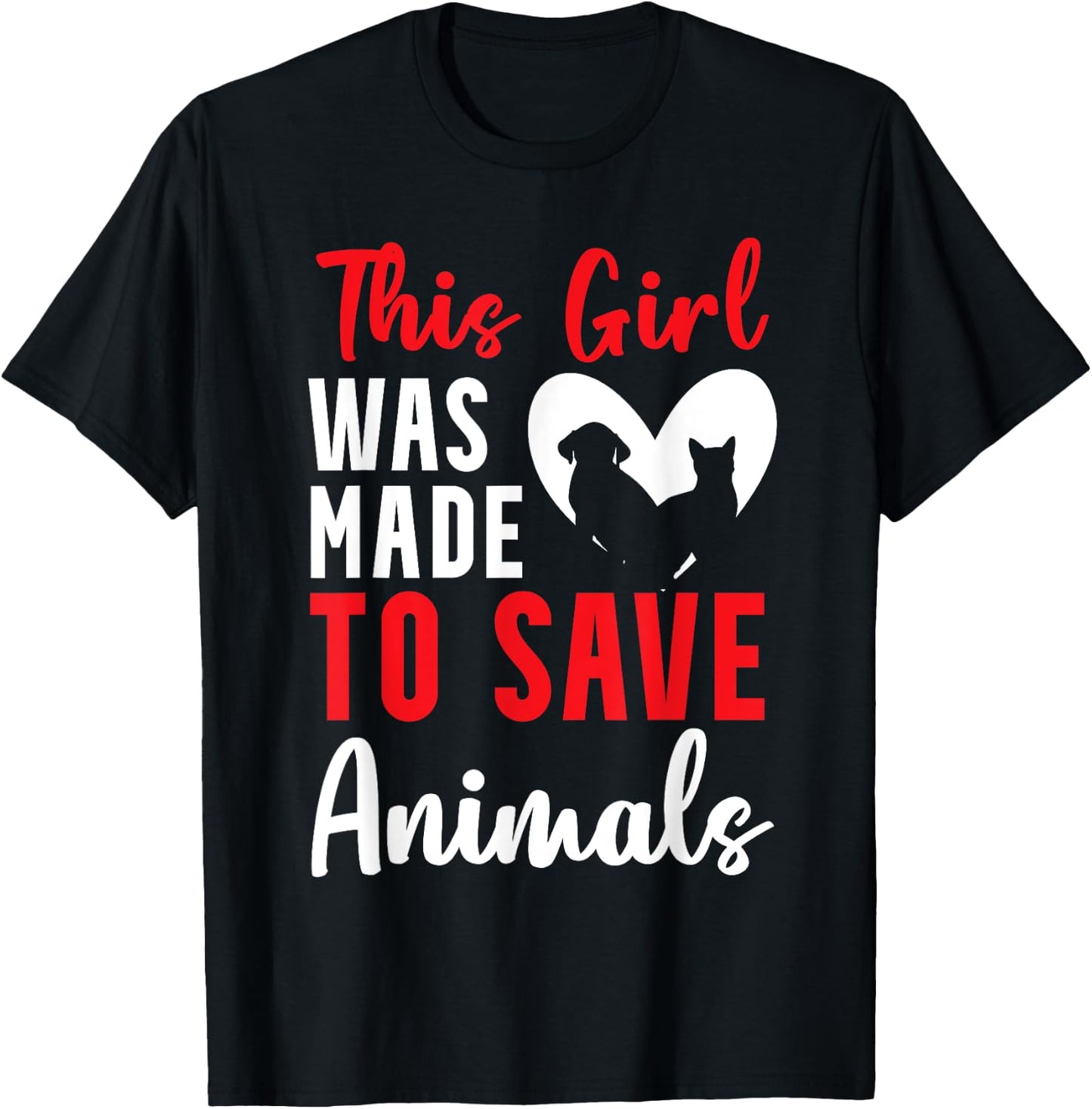 Animal rescuer girl dog rescuer animal rescuer T-Shirt - T-Shirt | Black