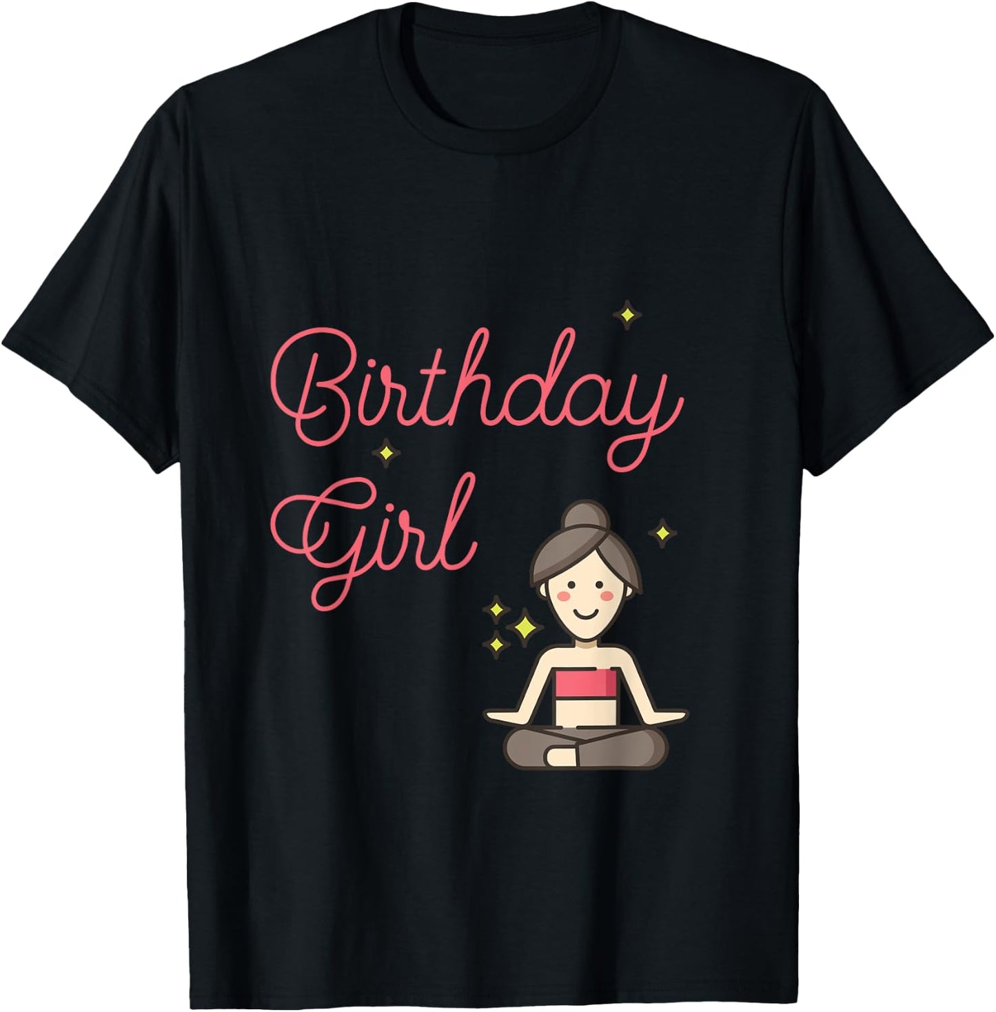 Birthday Girl Yoga Party T-Shirt - T-Shirt | Black