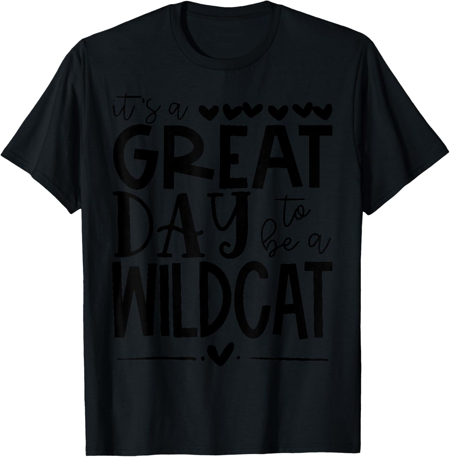 Wildcats School Sports Fan Team Spirit Great Day Women Kids T-Shirt - T-Shirt | Black
