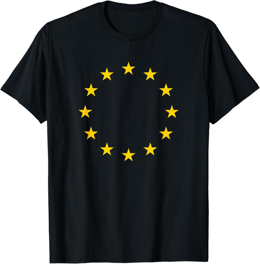 European Union Flag Europe EU Travel Anti Brexit Peace T-Shirt - T-Shirt | Black