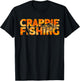 Crappie Fisherman Orange Camouflage Crappie Fishing T-Shirt - T-Shirt | Black
