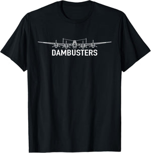 Dam Busters Lancaster Bomber Plane Blueprint Dambusters T-Shirt - T-Shirt | Black