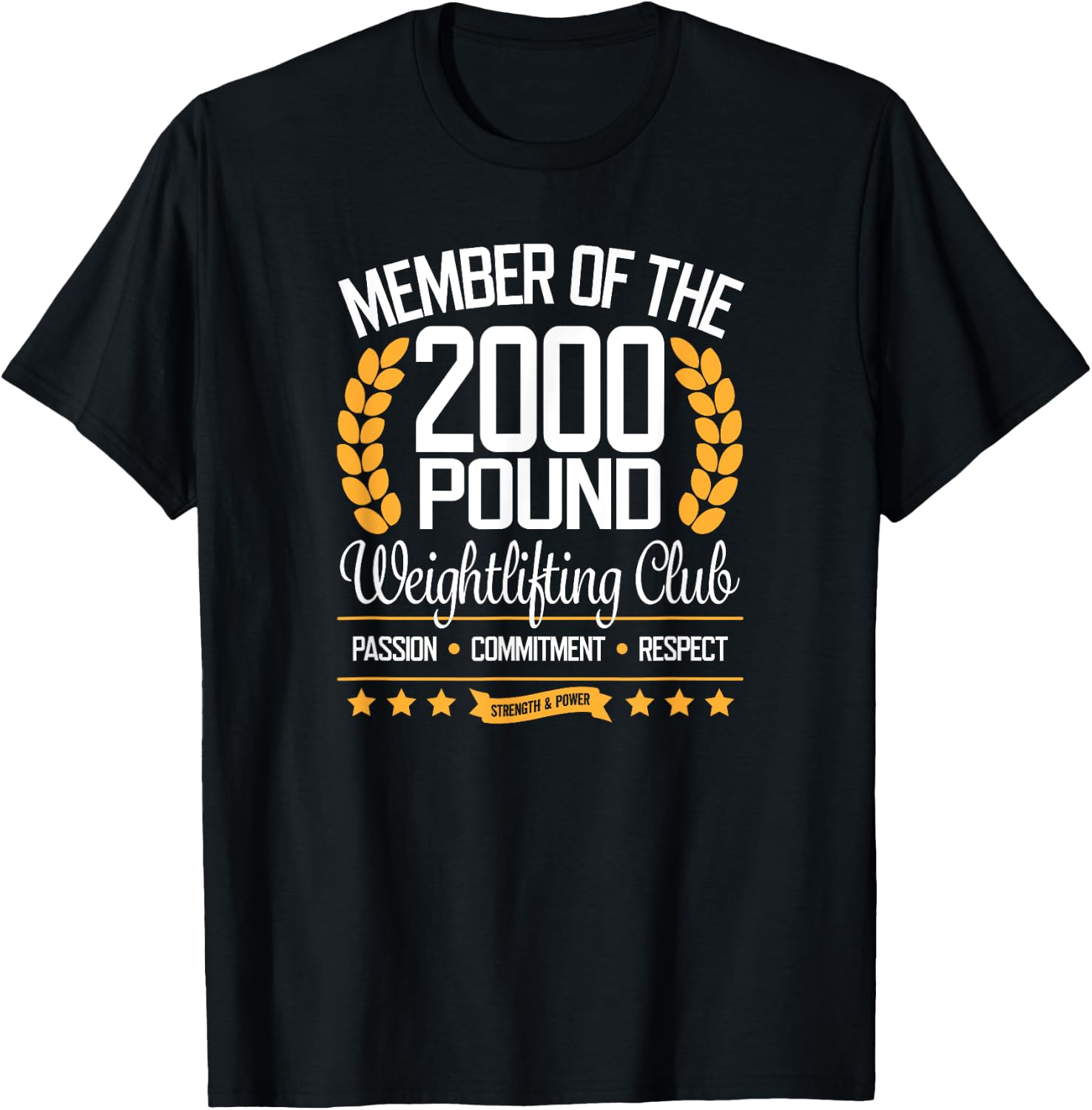 Powerlifter Bodybuilder Gift 2000 Pound Club T-Shirt - T-Shirt | Black