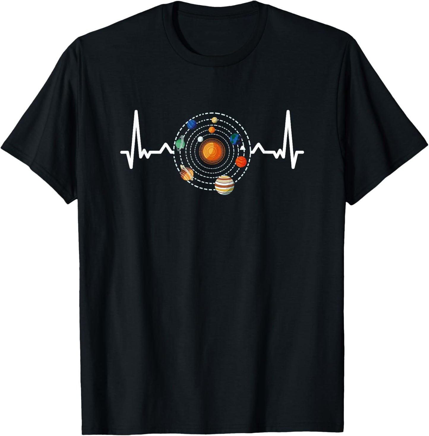 Astronomy Space Heartbeat Astrophysicist Astrophysics T-Shirt - T-Shirt | Black