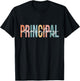 Boho Retro Vintage Elementary Principal Back To School T-Shirt - T-Shirt | Black