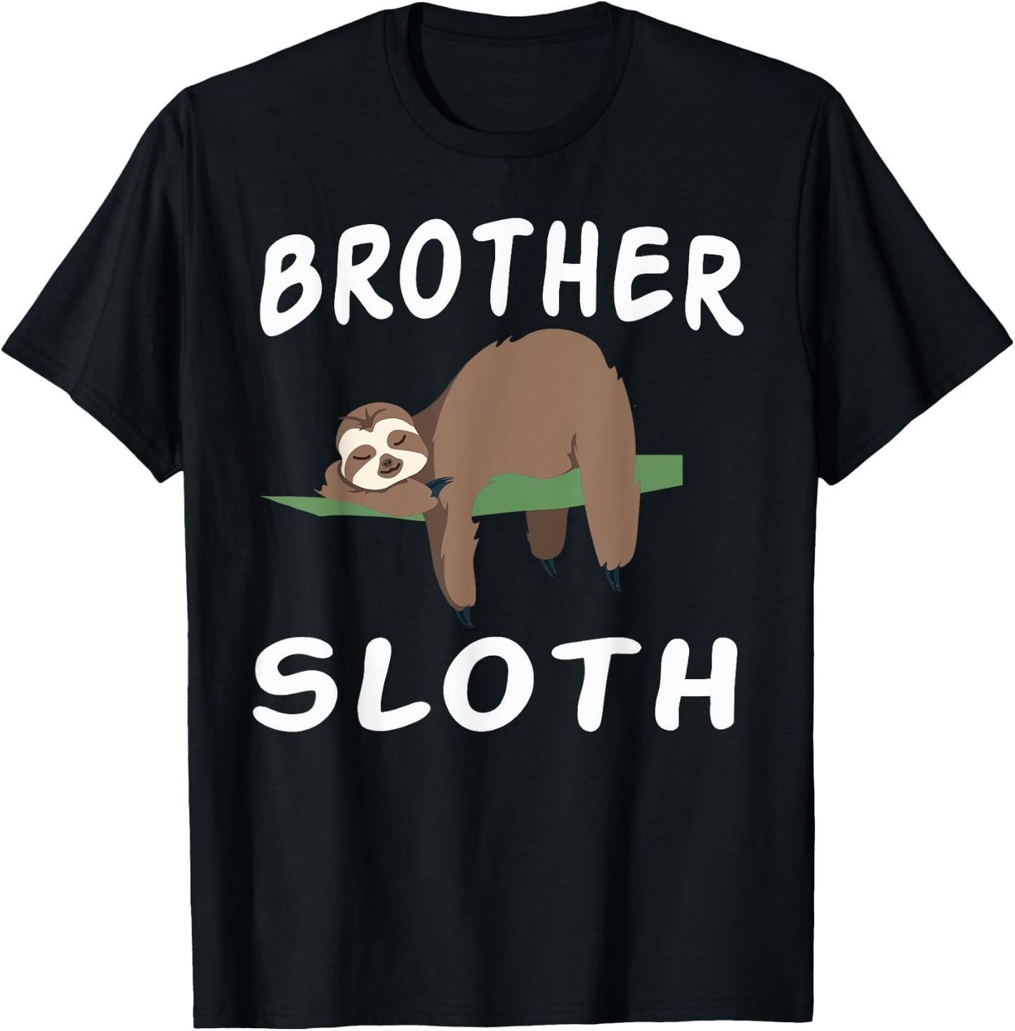 Brother Sloth Matching Family Funny Sleeping sloths T-Shirt - T-Shirt | Black