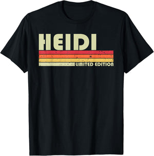 HEIDI Gift Name Personalized Retro Vintage 80s 90s Birthday T-Shirt - T-Shirt | Black