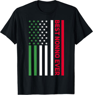 Italian Nonno Italy American Flag Best Nonno Italian Grandpa T-Shirt - T-Shirt | Black