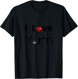 I Love Yarn For People Who Love To Crochet Or Knit T-Shirt - T-Shirt | Black