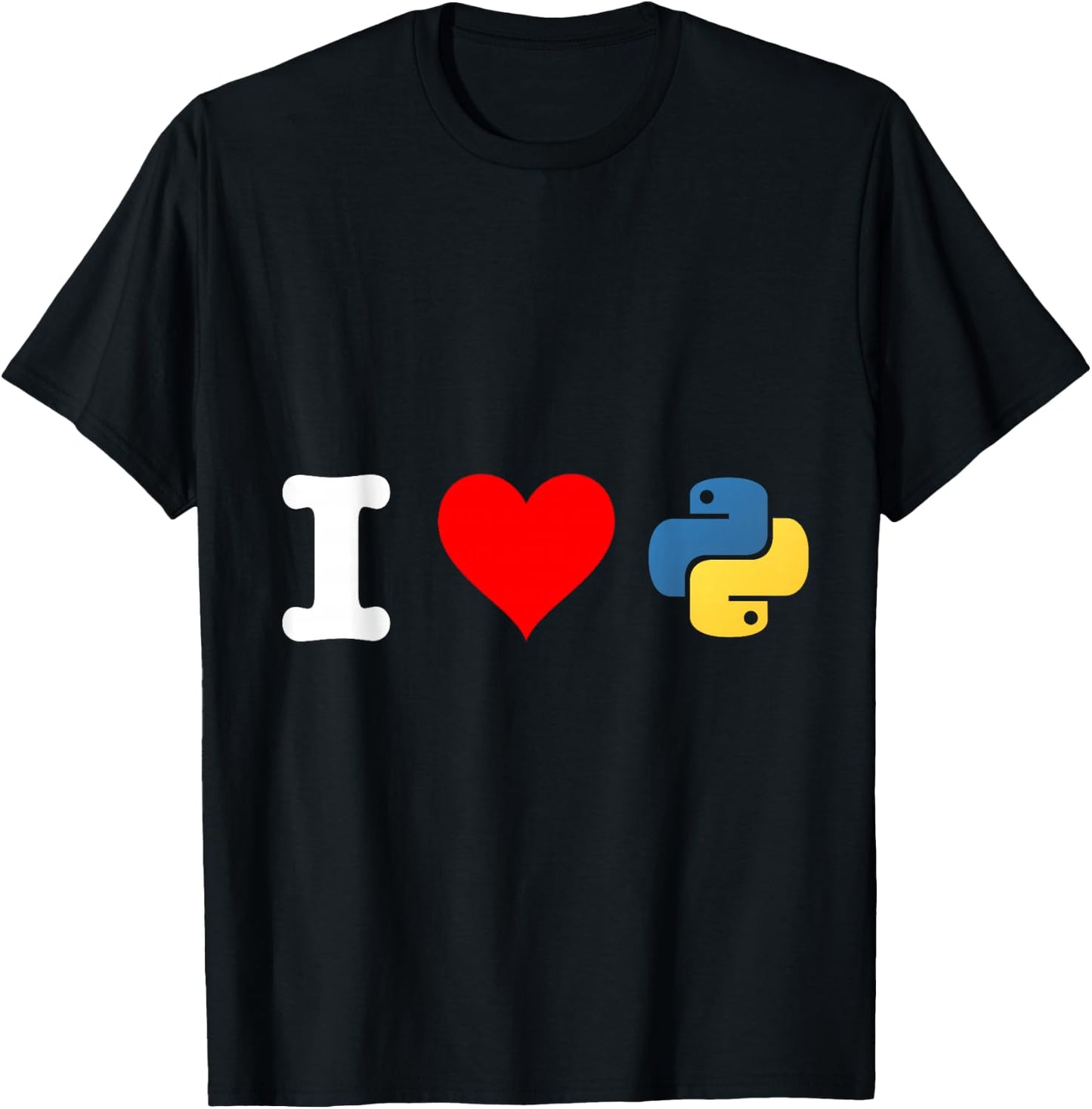 I Love Python Programming Language Design T-Shirt - T-Shirt | Black