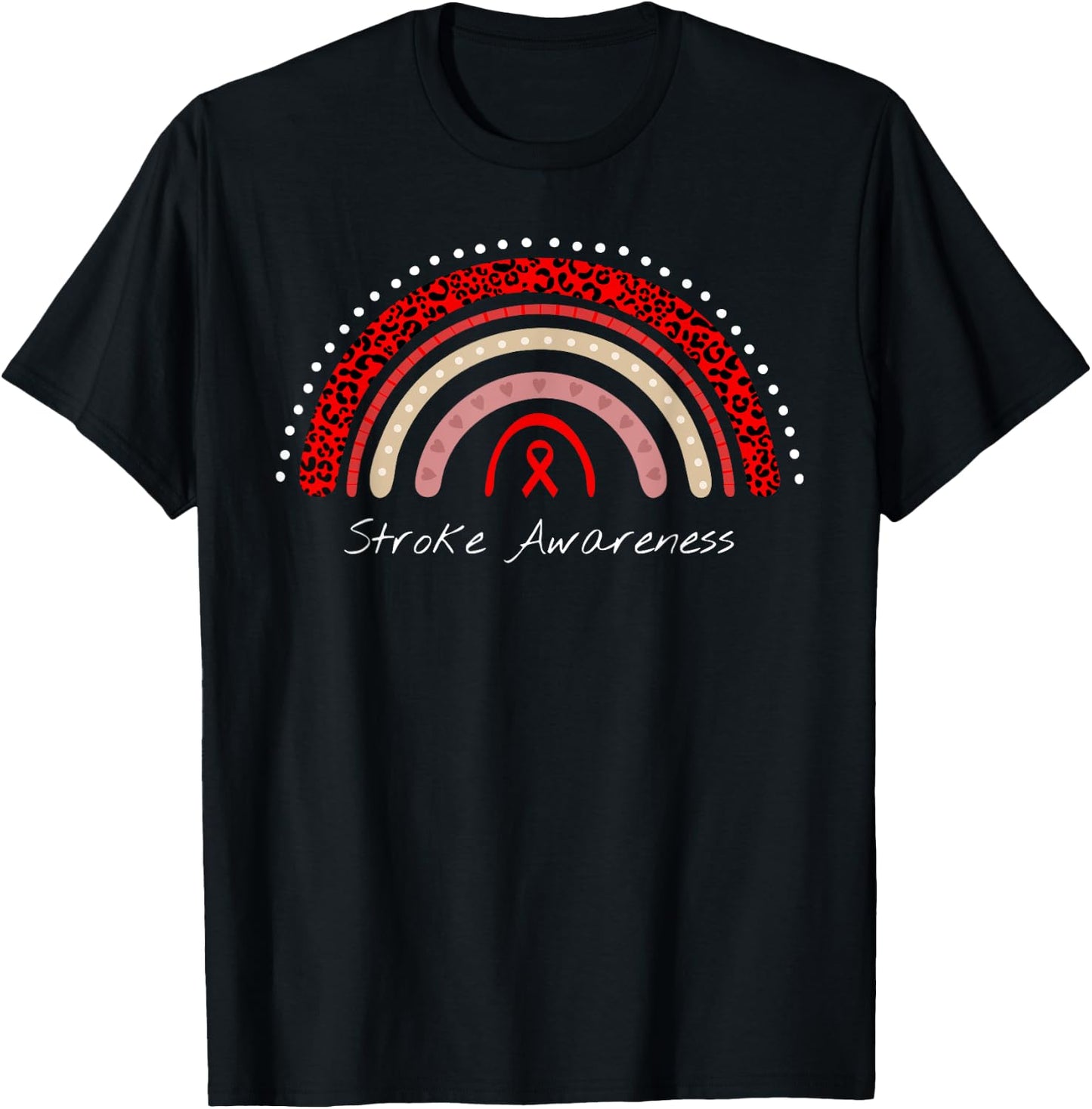 Stroke Rainbow Stroke Awareness T-Shirt - T-Shirt | Black