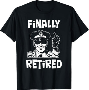 Funny retirement gifts for Police officer Finally Retired T-Shirt - T-Shirt | Black