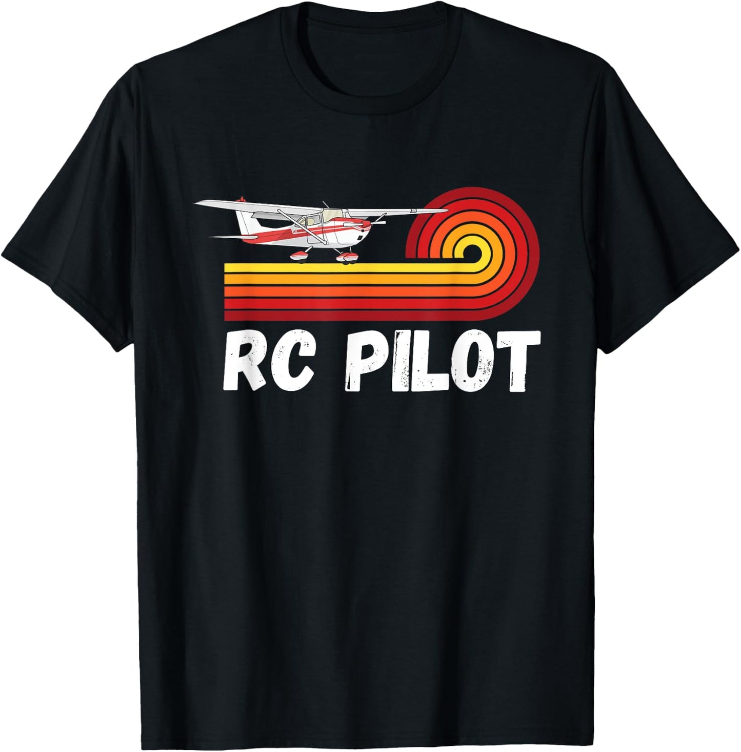 RC Pilot Model Retro Remote Control Plane Airplane Lover T-Shirt - T-Shirt | Black