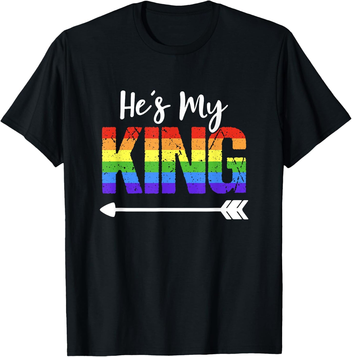 He's My King Matching Gay Couple Outfit Boyfriend T-Shirt - T-Shirt | Black
