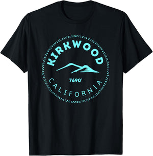Kirkwood California Mountain Town - Elevated CA Skiing T-Shirt - T-Shirt | Black