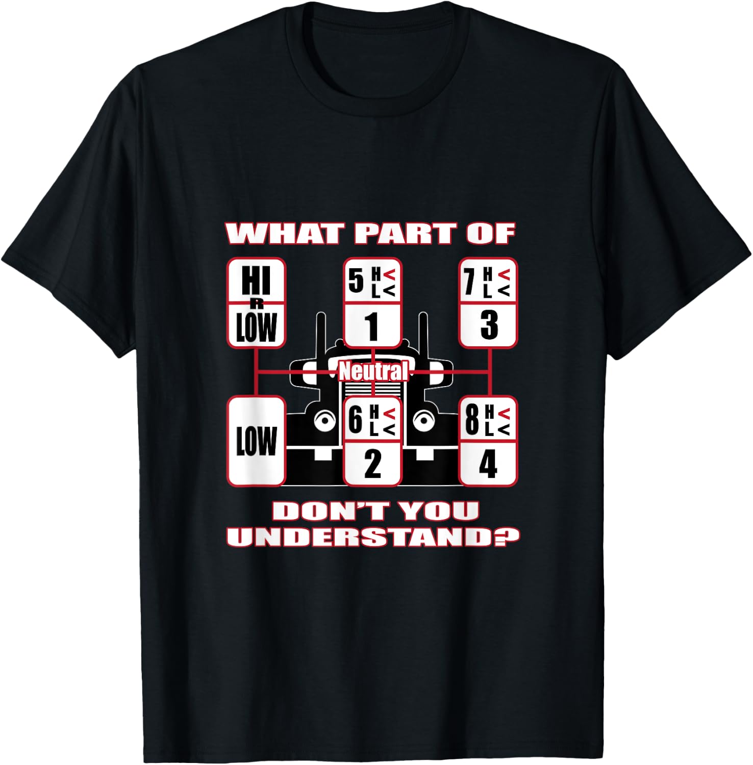 Funny Trucker Manual Transmission Shifting T-Shirt - T-Shirt | Black