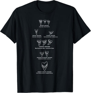 Types of Shark teeth - Mako Shark Great White Shark Tiger T-Shirt - T-Shirt | Black