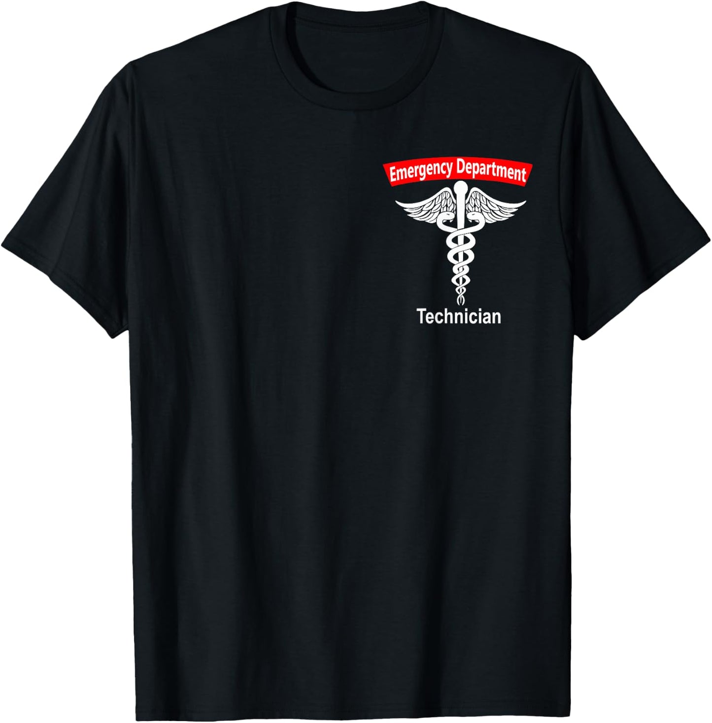 Emergency Department Technician ED Tech Medical Caduceus ER T-Shirt - T-Shirt | Black