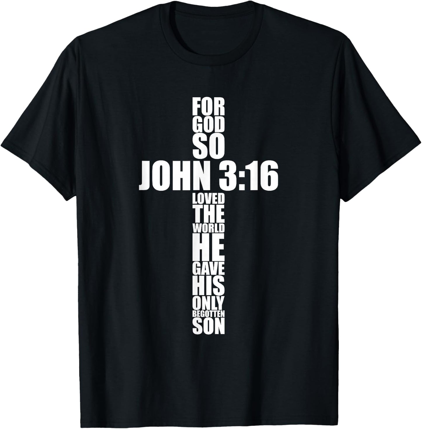 Cute Easter Clothes Outfit Boys Girls Christian John 3:16 T-Shirt - T-Shirt | Black
