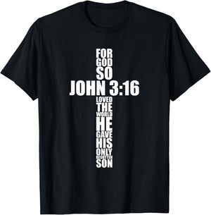Cute Easter Clothes Outfit Boys Girls Christian John 3:16 T-Shirt - T-Shirt | Black