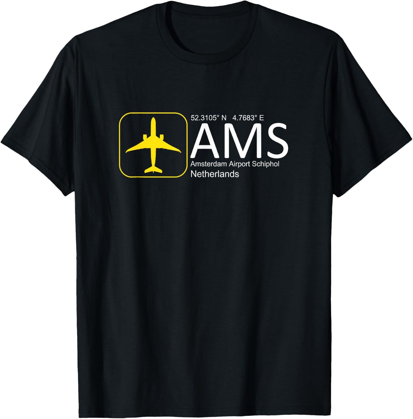 Amsterdam Airport Schiphol International Airport T-Shirt - T-Shirt | Black