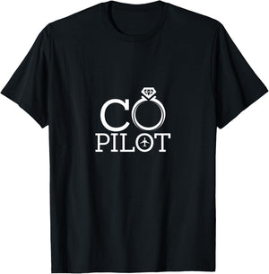 Pilot Wife Co Pilot Airplane Aviation Flying T-Shirt - T-Shirt | Black