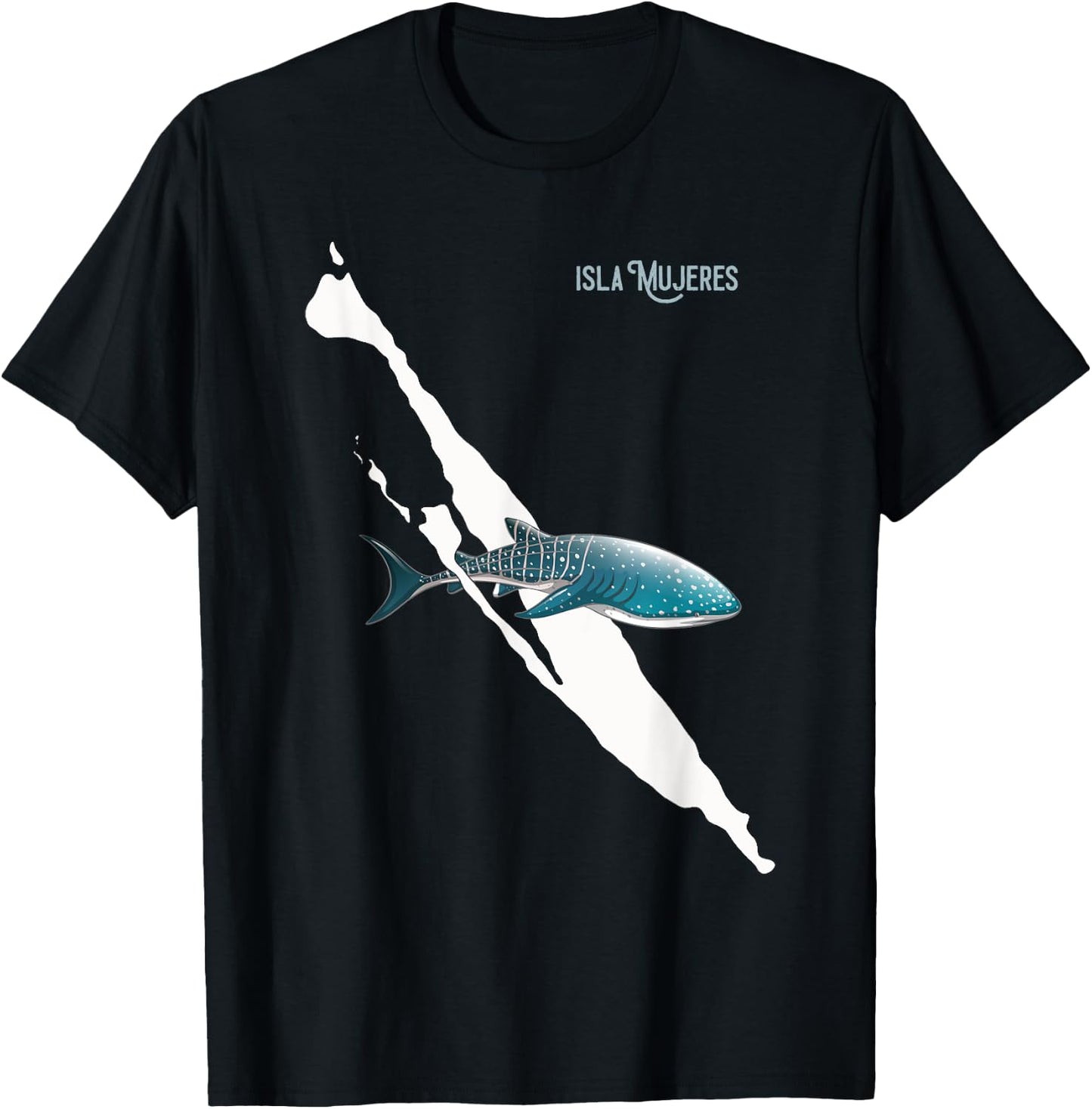 Isla Vibes - Isla Mujeres Mexico, Swimming with Whale Sharks T-Shirt - T-Shirt | Black