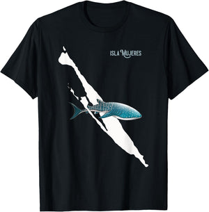 Isla Vibes - Isla Mujeres Mexico, Swimming with Whale Sharks T-Shirt - T-Shirt | Black