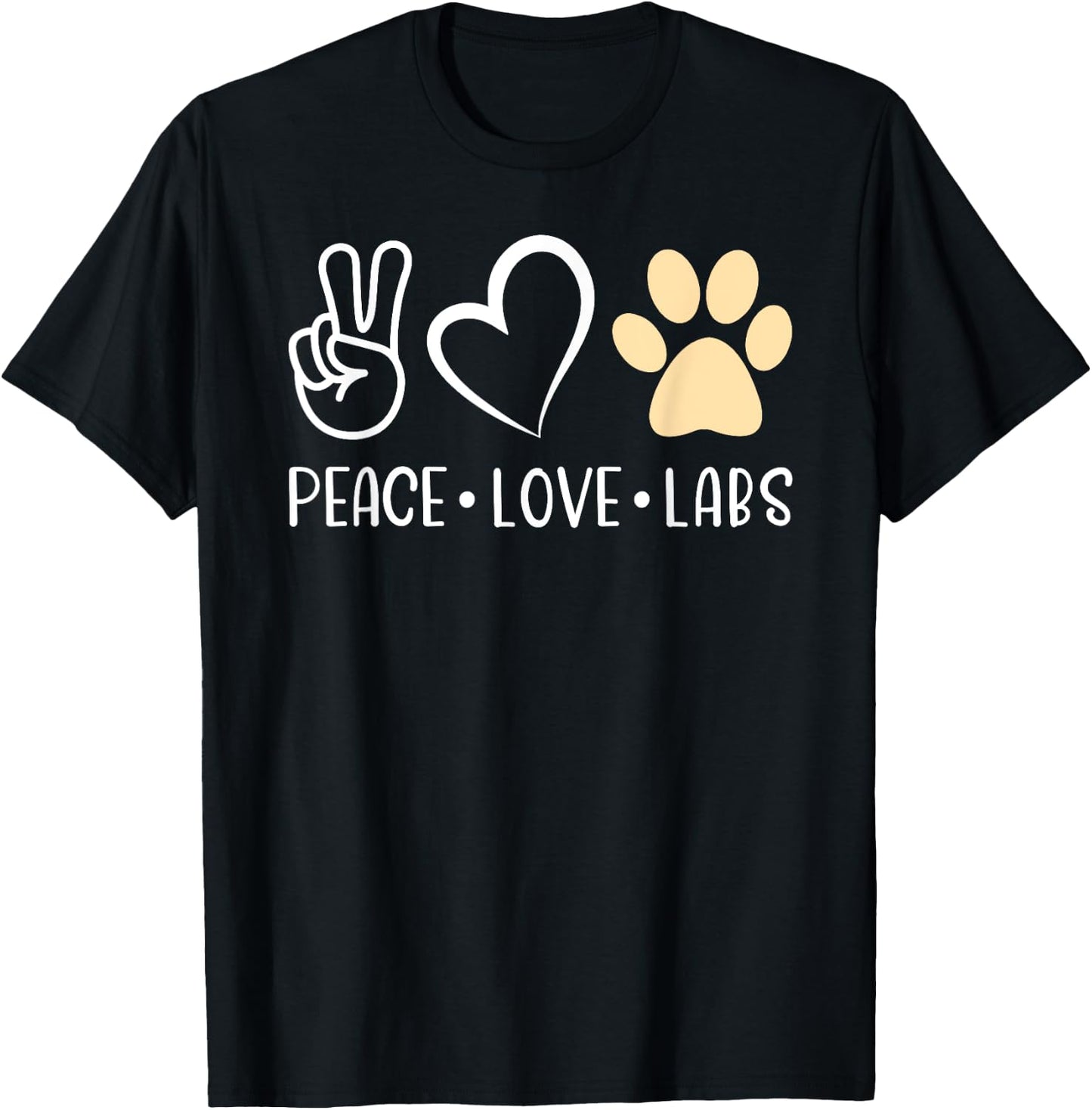 Peace Love Yellow Labs Labrador Lab Mom Valentine's Day T-Shirt - T-Shirt | Black