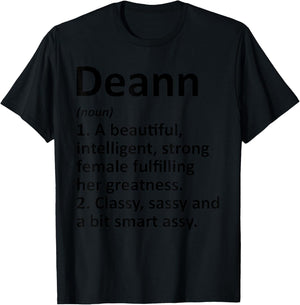 DEANN Definition Personalized Name Funny Christmas Gift T-Shirt - T-Shirt | Black