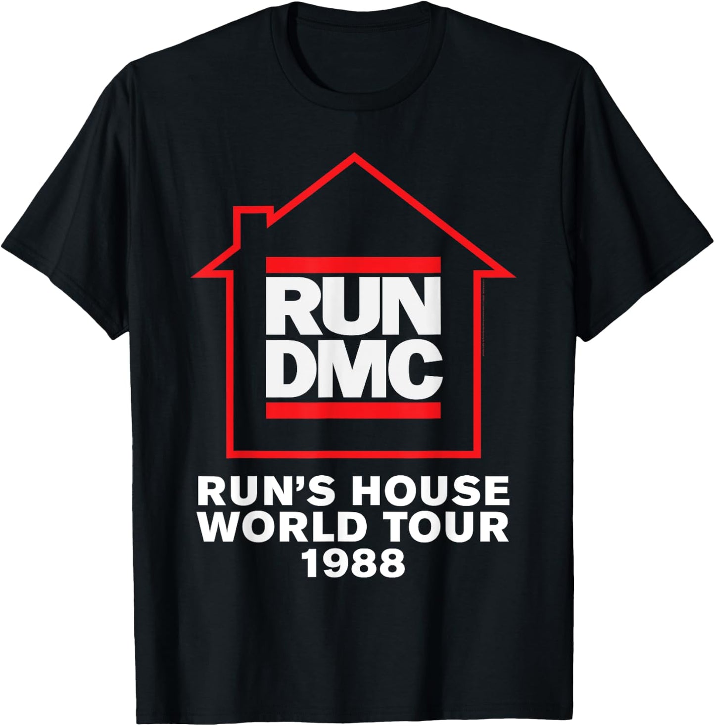 Run DMC Official Run's House World Tour 1988 T-Shirt - T-Shirt | Black