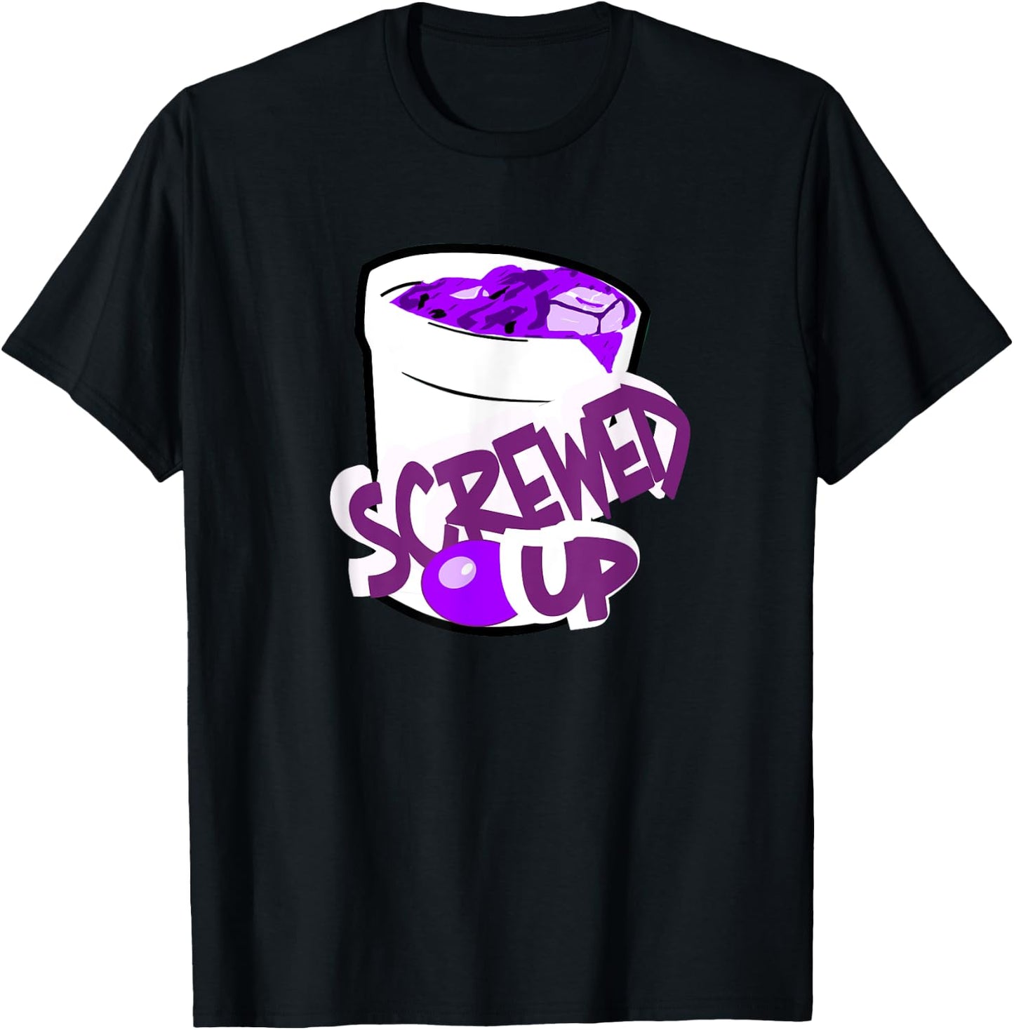 Codeine Sizzurp Screwed Up Lean Cough Syrup Promethazine T-Shirt - T-Shirt | Black