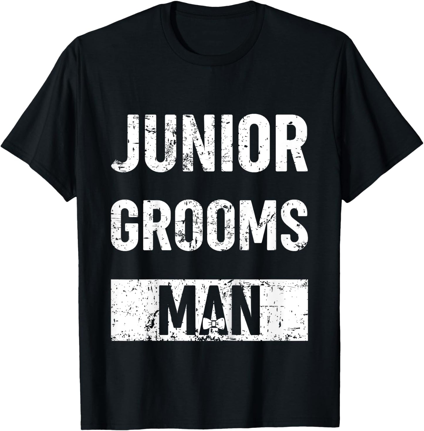 Kids Junior Groomsman Wedding Groom Gift Cute Little Party Man T-Shirt - T-Shirt | Black