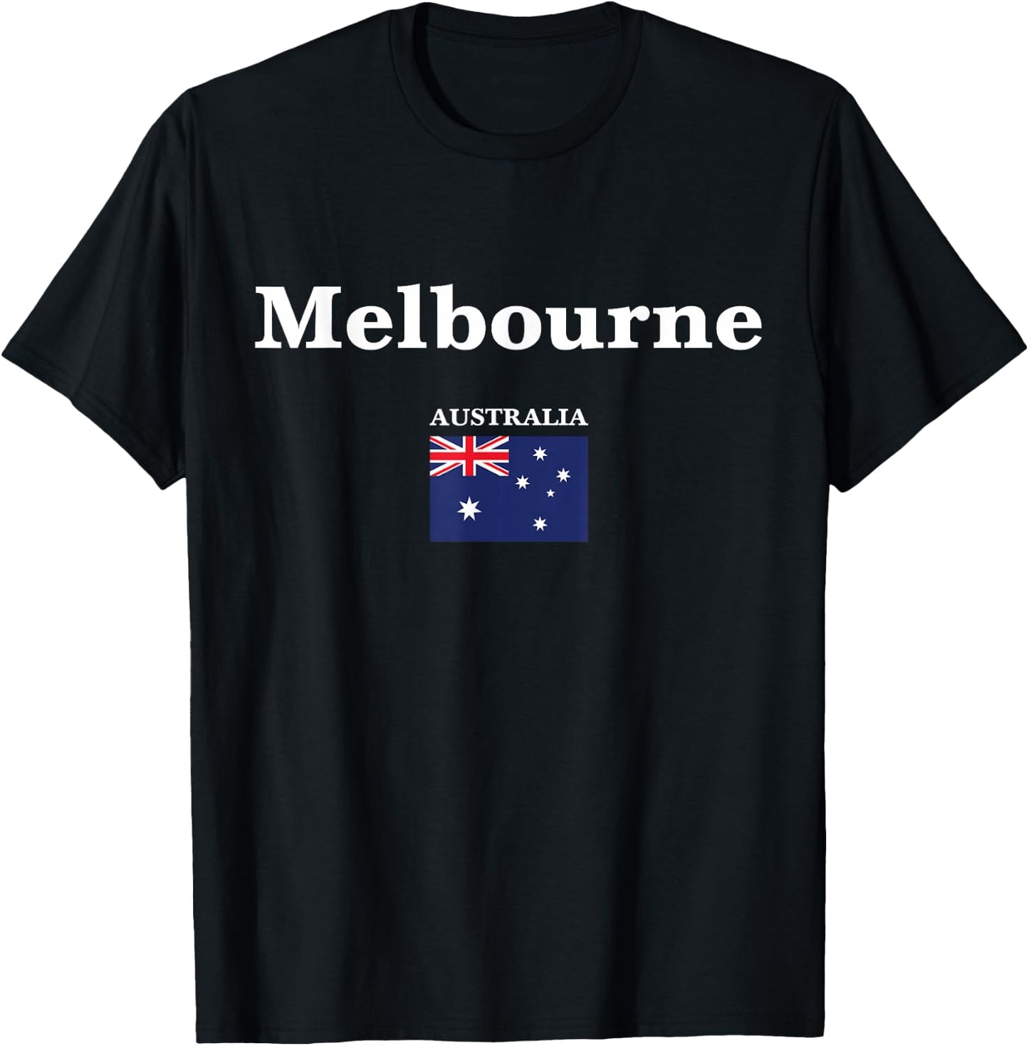 Melbourne city and the flag of Australia T-Shirt - T-Shirt | Black