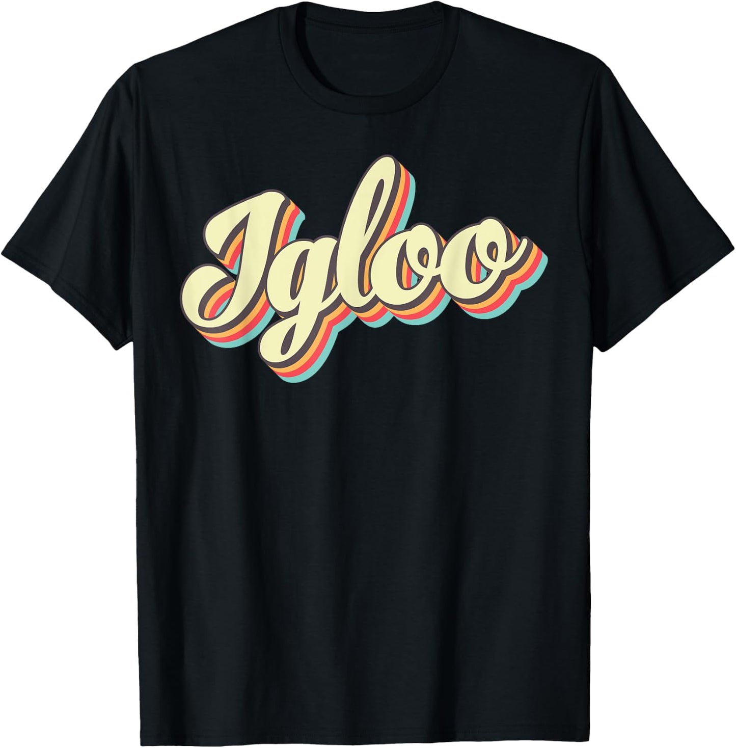 Igloo Retro Art Baseball Font Vintage T-Shirt - T-Shirt | Black
