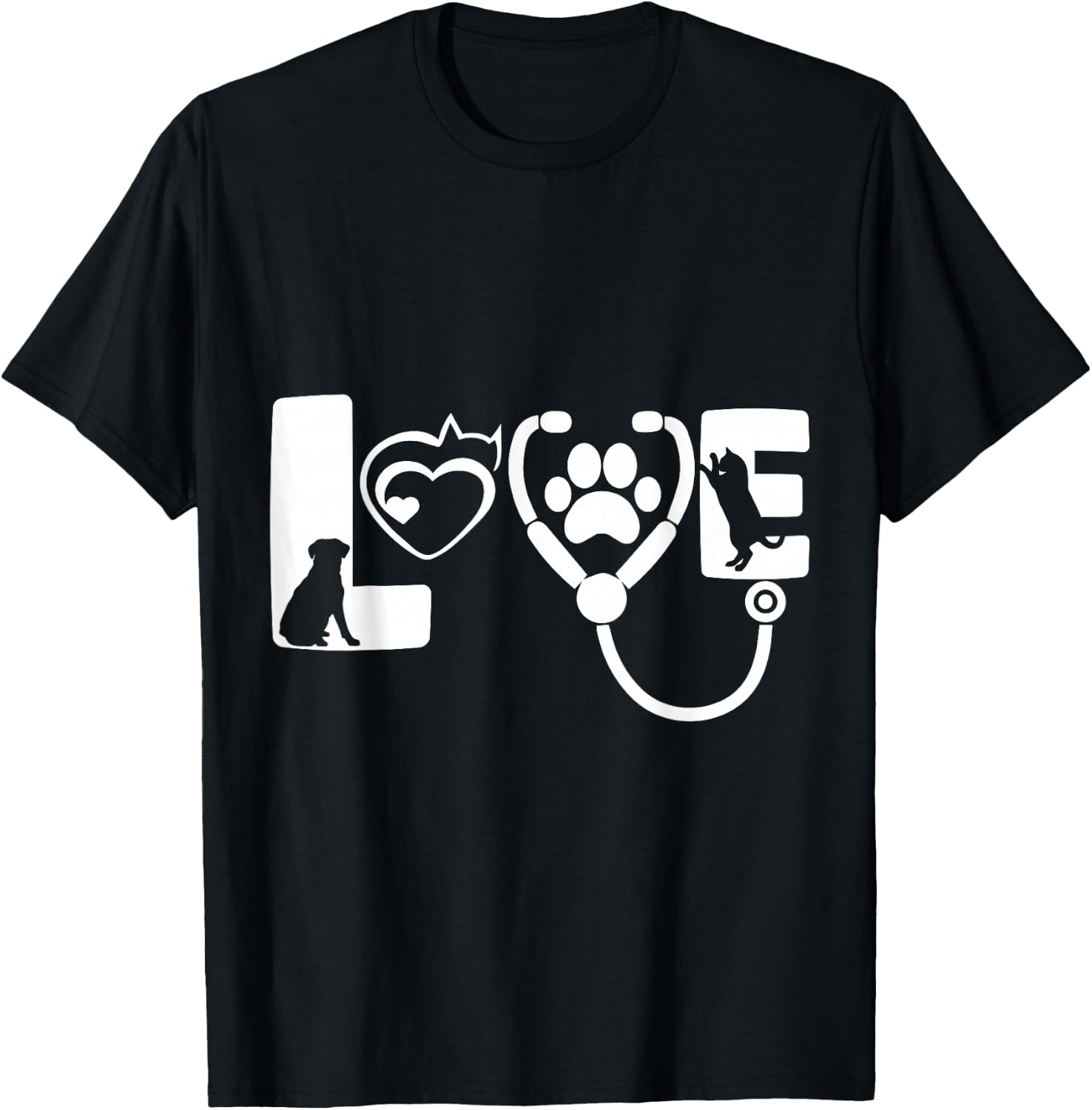 Love Animals Veterinarian T-Shirt - T-Shirt | Black
