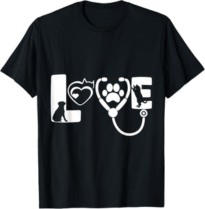 Love Animals Veterinarian T-Shirt - T-Shirt | Black